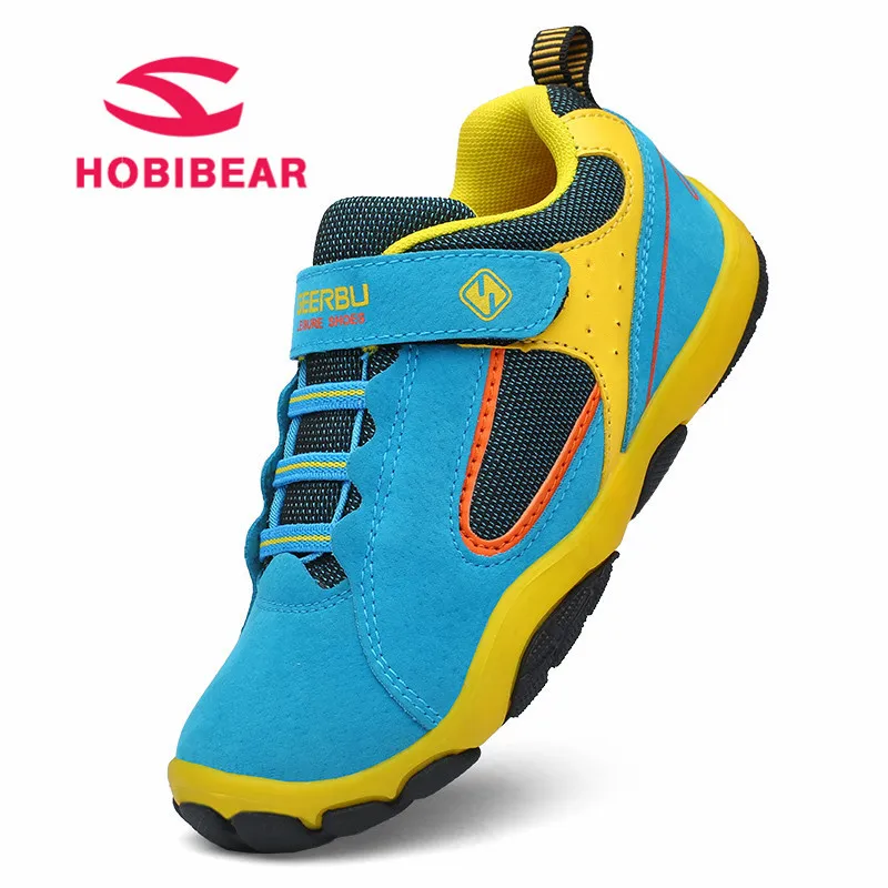 Hobibear الأطفال الأحذية للفتيات شقة الاحذية الاطفال رياضية بنين تنفس شبكة التنس رياضة لينة جلد الأحذية الرياضية 2018