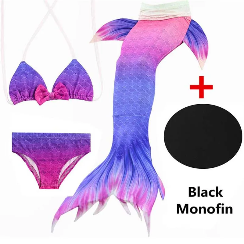 

4 Pieces Girls Mermaid Tail For Swimming Costume with Monofin Kids Mermaid Tails Zeemeerminstaart Cola De Sirena Cauda De Sereia