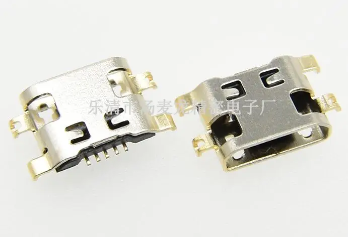 20 шт. разъем Micro USB 5pin обратная Тяжелая пластина 1,2 мм плоский рот без завивки сбоку женский для мобильного телефона мини USB разъем