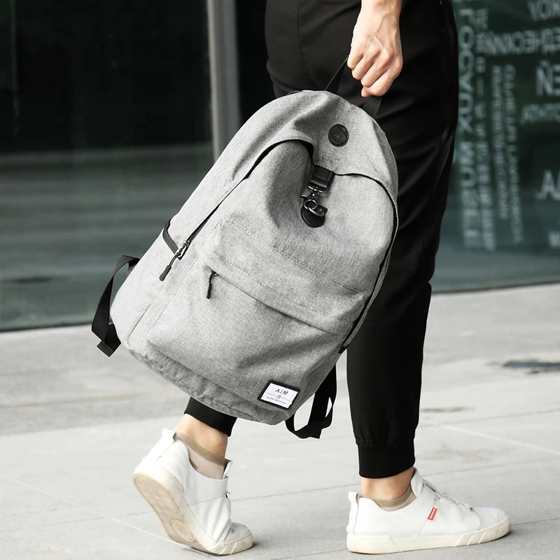 

AIM Multifunction USB Charging Backpack Fashion Student Backpack Laptop with Double Breasted Oxford Men's Backpack D012