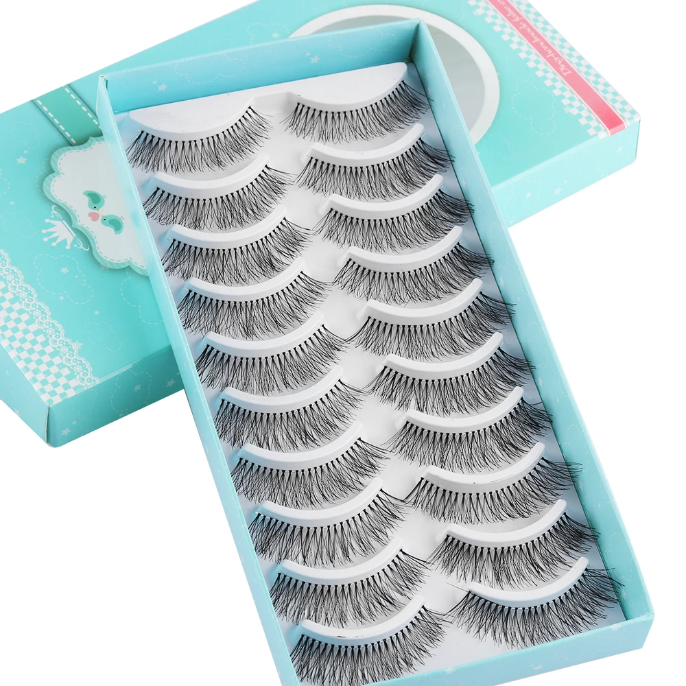 

10 Pairs Handmade False Eyelashes Thick Long Crisscross Lashes Extension Handmade Soft Eye Makeup Beauty Tools