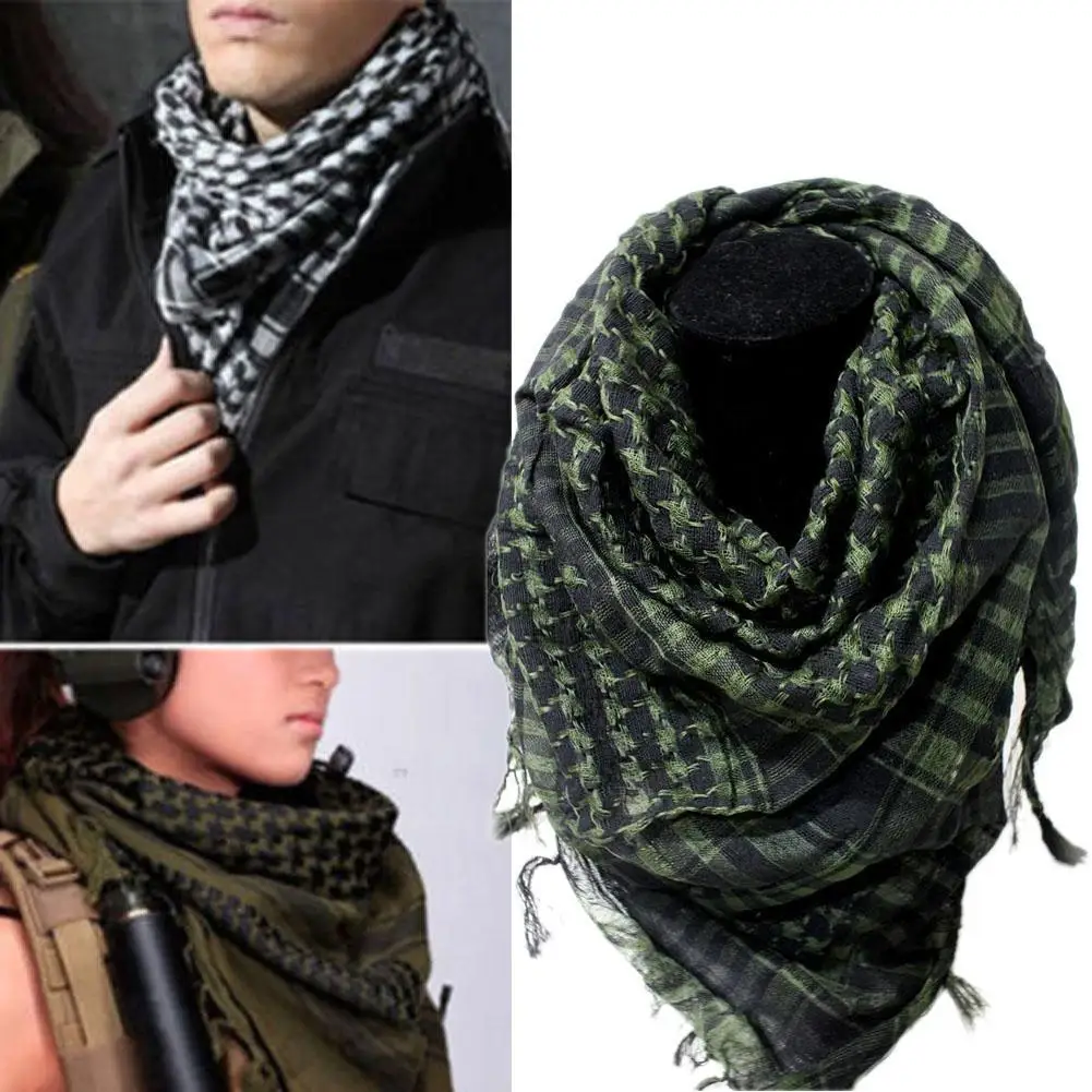 Армейский зеленый Высококачественный арабский шемаг Keffiyeh военный тактический палантин шарф для мужчин шаль Kafiya Wrap шемаг шарф модные шарфы - Цвет: Армейский зеленый