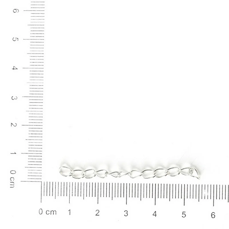 100 шт./упак. богатый Цвет металл оптом хвостовых цепей на расширение цепочки для Браслеты Цепочки и ожерелья серьги "сделай сам" для изготовления ювелирных изделий - Цвет: Rhodium 4x50mm