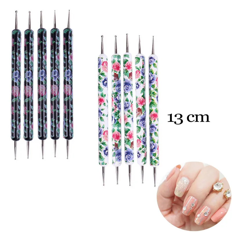 

5PCS 2 Way Crystal Dotting Manicure Tools Painting Dot Pen Nail Art Paint Set NEW Nail Art Accessories 3D pens