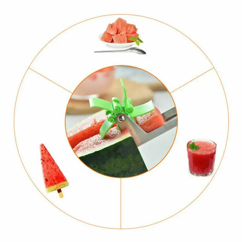 

Watermelon Slicer Cutter Tongs Corer Fruit Melon Stainless Steel Tools NEW Watermelon Cut Refreshing Watermelon Cubes Kitchen