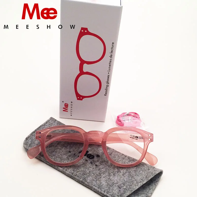 Meeshow очки для чтения новые женские очки модные очки для чтения с подарочной упаковкой Lesebrillen 1513GP розовый