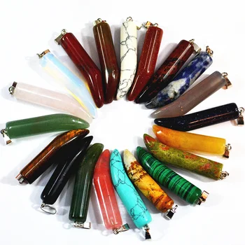 

new 2018 Fashion Natural stone Ox horn chilli pendants charms necklace For diy women Jewelry Making 12pcs/lots free shipping