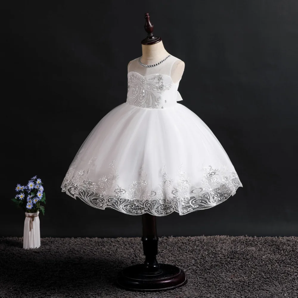 Cute Flower Baby Girl Dresses 2019 Tule Princess Dress Children Evening Clothing Sequins Kids Prom Gown For Girls Wedding Party (14)