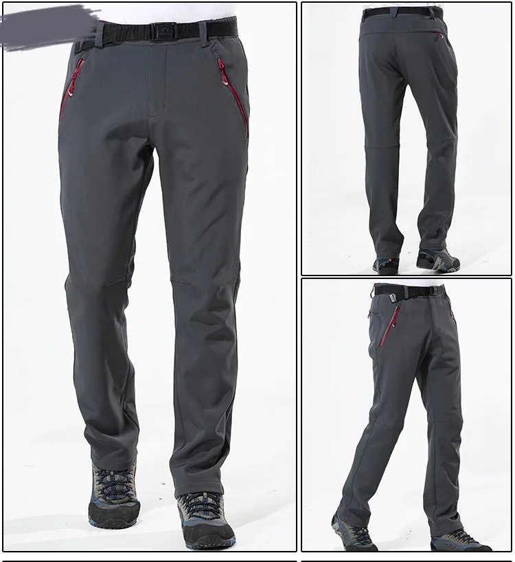 Men Hiking Pants Outdoor Softshell Trousers (12)