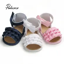 Детские сандалии для маленьких девочек; сандалии с оборками; детская обувь для принцессы сандалии; пляжные сандалии; filles