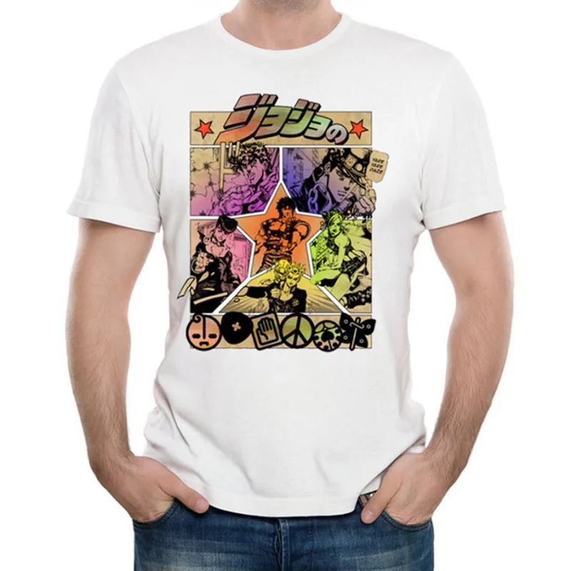 Новый JoJo Bizarre Adventure футболка дизайн Манга аниме классная Новинка забавная
