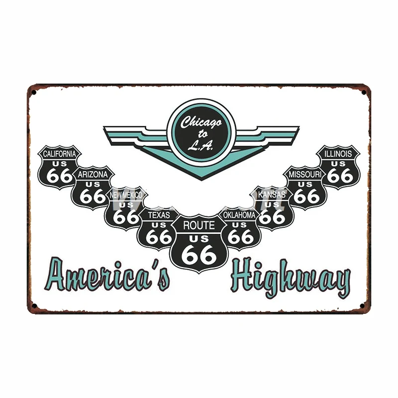 [WellCraft] Route 66 LIVE TO RIDE Motor oil металлические знаки настенный плакат декор для интернет