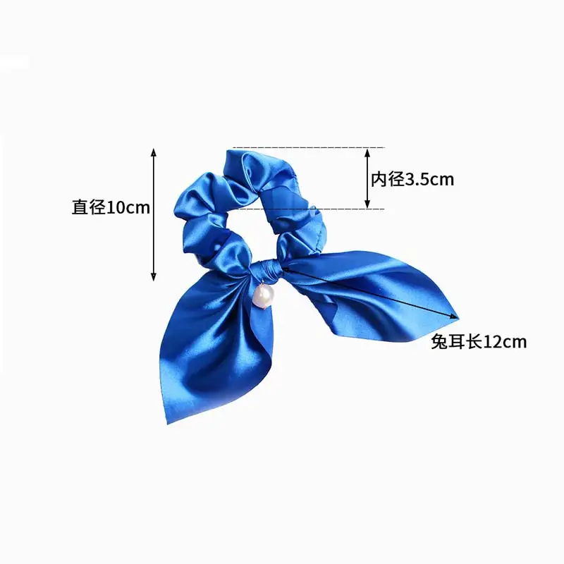 1PC Pearl Hair Rope Gifts Unique Elastic Wedding Graceful Flower Print Hair Accessories Adjustable Cute Polyester 23 Colors