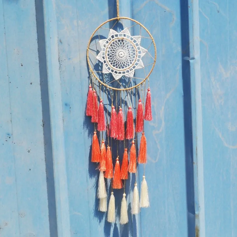 

Handmade Color Feaher Dream Catcher Wind Chimes Home Hanging Craft Gift Dreamcatcher Decoration Car Hanging Ornament