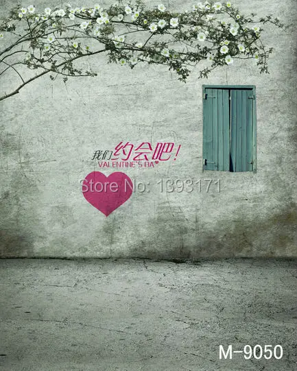 

new arrived hot sale 8*12ft vinyl photography photo studio photographic backdrops old wall green tree leaves m-9050