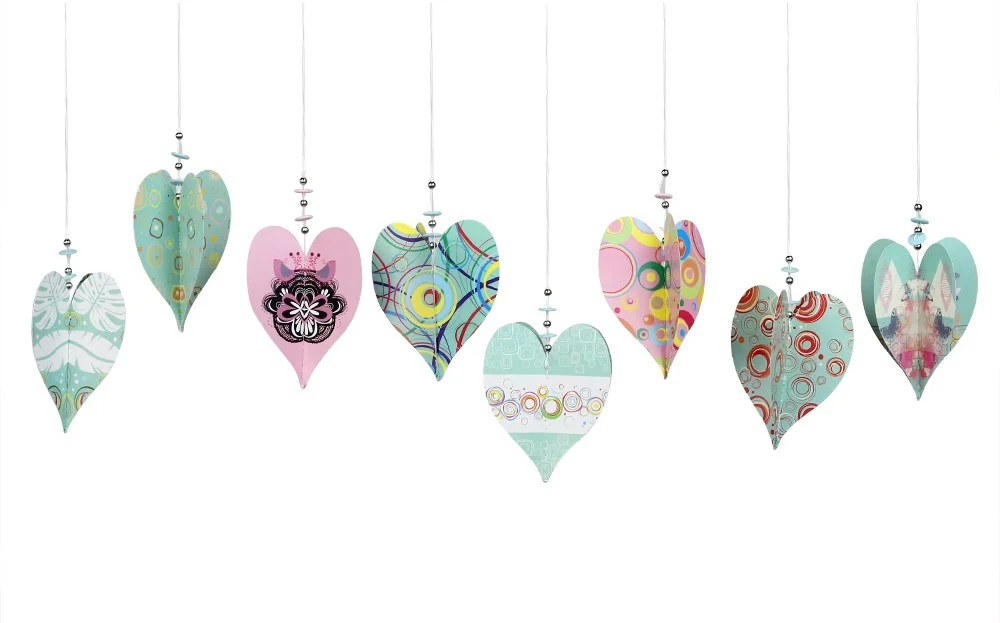 

3D Pretty Paper Beaded Heart Ornaments Hanging DIY Paper Crafts Paper Hearts Paper Crafts Abstract Pattern Decoration (8pcs)