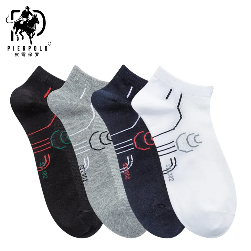 Pier Polo мужские новые хлопковые носки нескользящие дышащие весенне-летние короткие носки-лодочкой Модные Повседневные носки с геометрическим рисунком