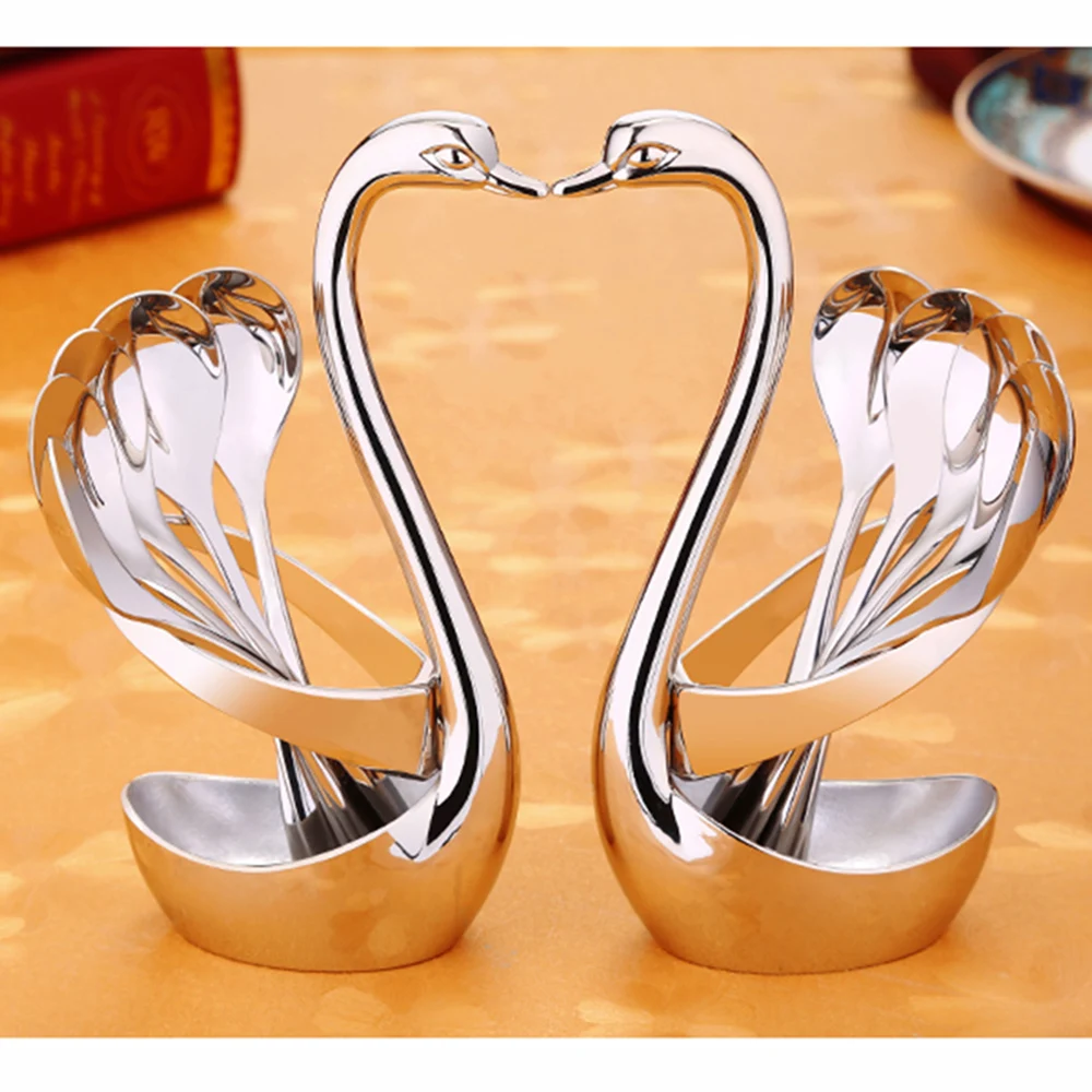 Exquisite Swan Rack Coffee Spoons Restaurant Spoons Elegant Tableware