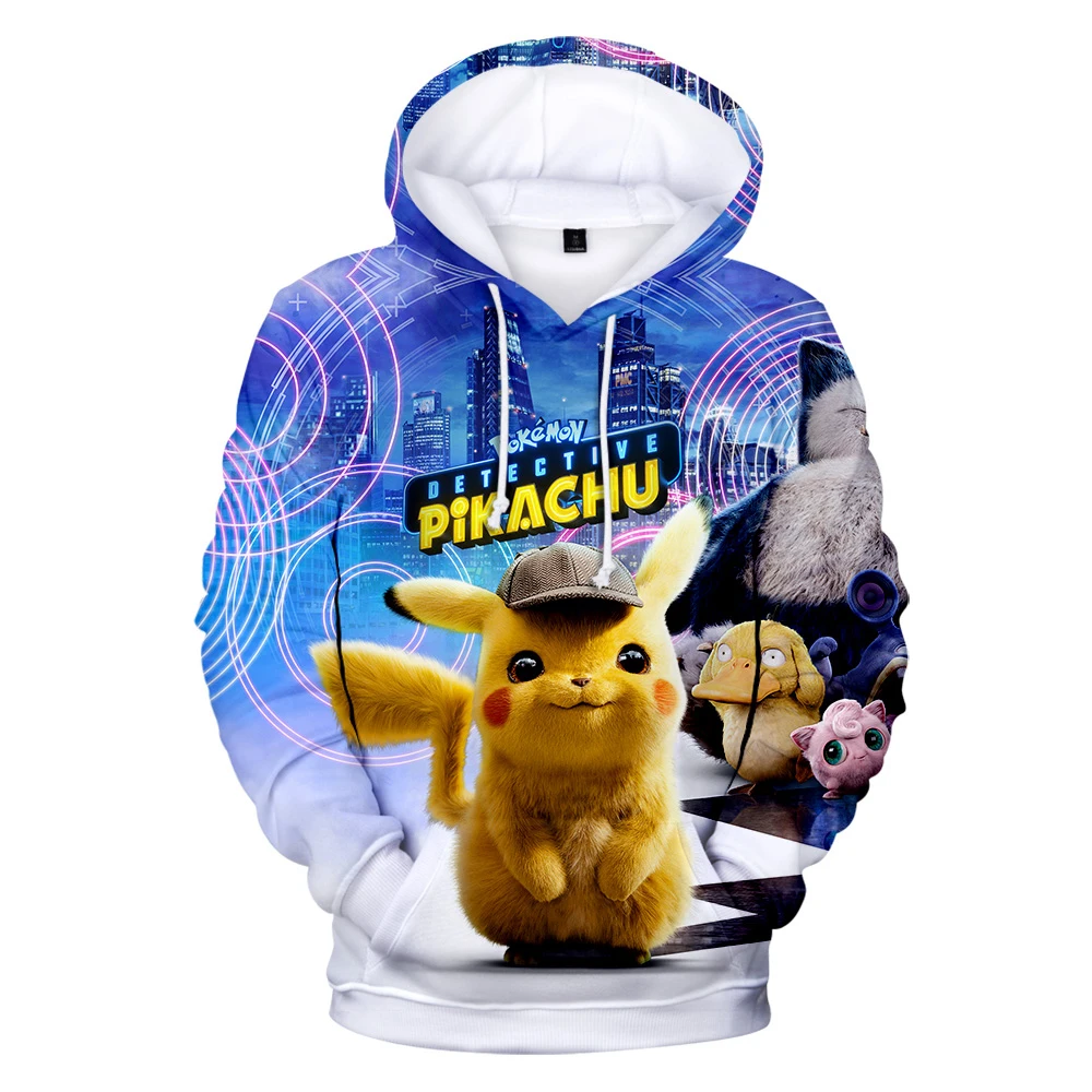 

3D Hoodies Pokemon Detective Pikachu Men Women Print Anime 3D Hoodies Sweatshirts New fashion pullovers Harajuku boys Hooded