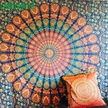 Квадратный индейская полотенце с принтом шарф МАНДАЛА ГОБЕЛЕН пляжный, пикник пледы ковры Одеяло стены вручение йога коврик пляжные парео Jan3YP