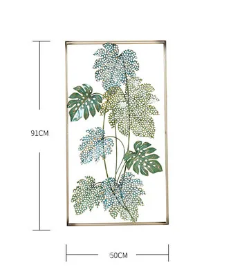 Американские 3D стерео кованые железные листья, настенные декоративные настенные фрески для гостиной, современные домашние ремесла, художественное украшение R1272 - Цвет: Светло-зеленый