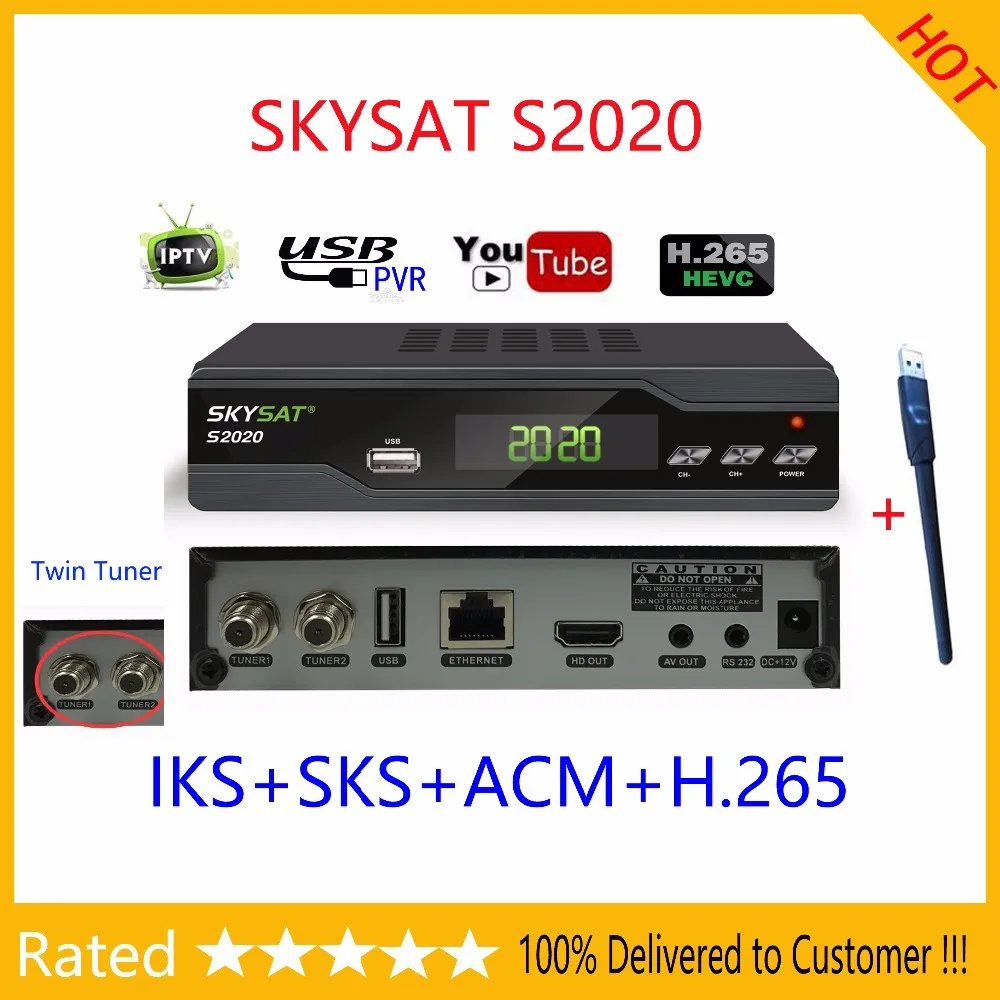 SKYSAT S2020 Twin Tuner Satellite Receiver Support IKS SKS ACM IPTV H