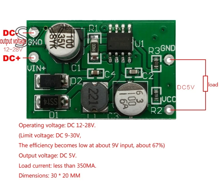 DC MC34063 регулятор напряжения питания понижающий модуль 5 в регулятора плата