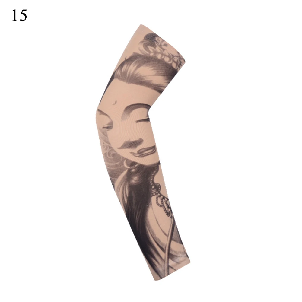 1PC Outdoor Arm Warmer Cycling Sleeves 3D Tattoo Printed Cartoon Arm Warmer UV Protection Sleeves Punk Skull Hip Hop Street - Цвет: 15