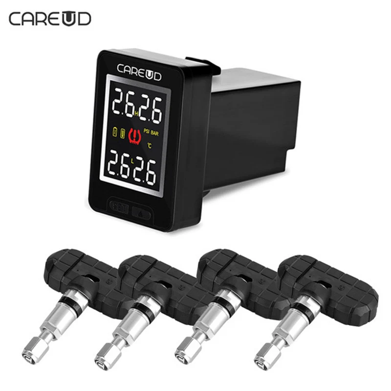 Для Toyota CAREUD U912 Авто Беспроводная TPMS система контроля давления в шинах с 4