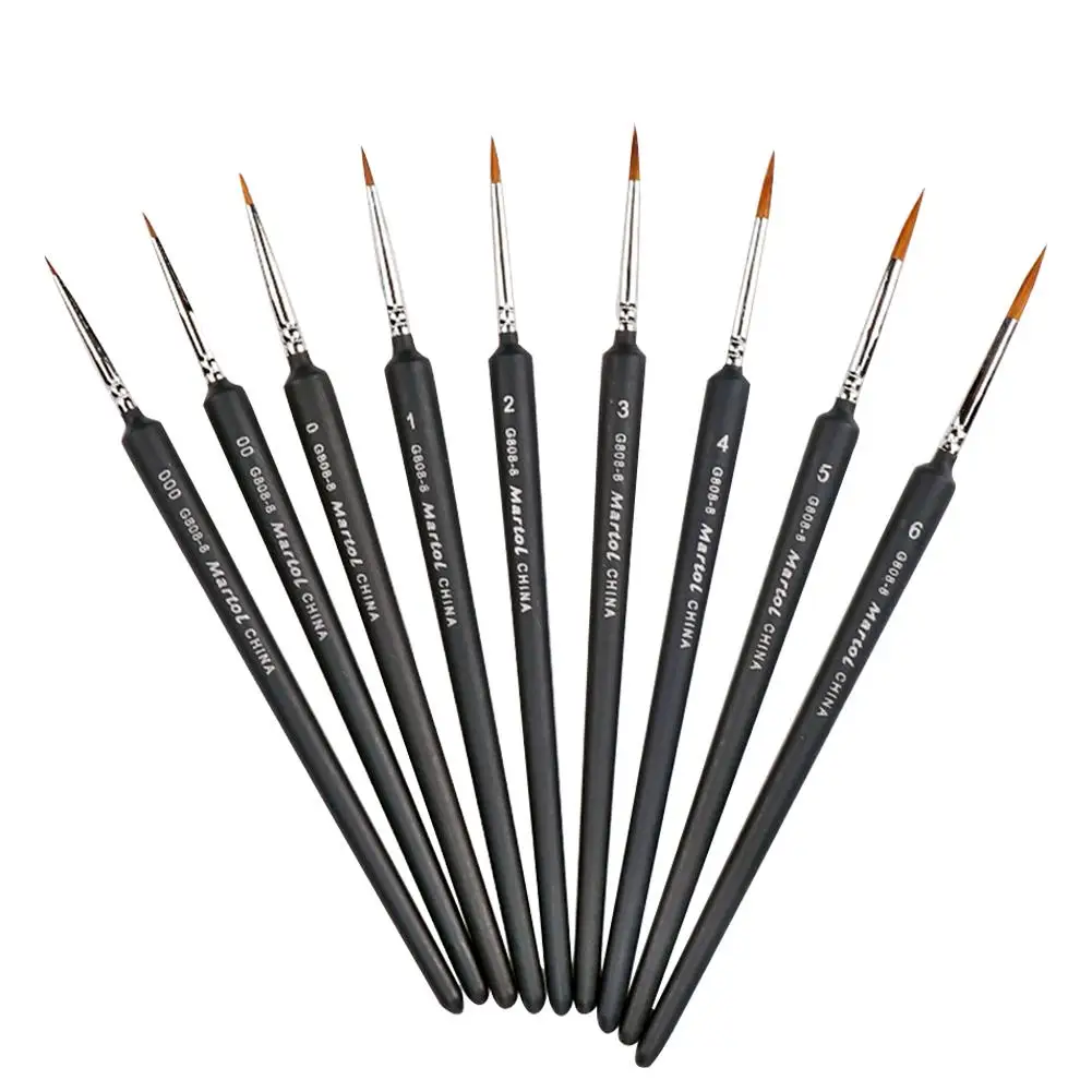 

Line Drawing Pen 9-Pack For Fine Detailing Art Painting Acrylics Oil Models Watercolor For Design Manga Art Supplies Stationery