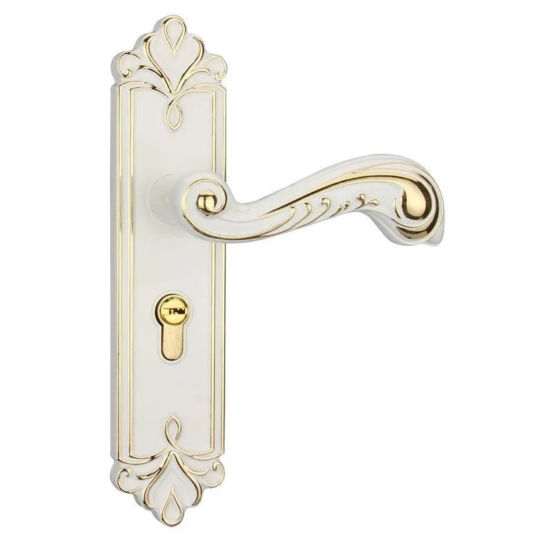 Высококачественный европейский стиль Замок раздвижной двери Янтарный Белый цинковый сплав мебельная ручка дверные замки для спальни гостиной - Цвет: Ivory White