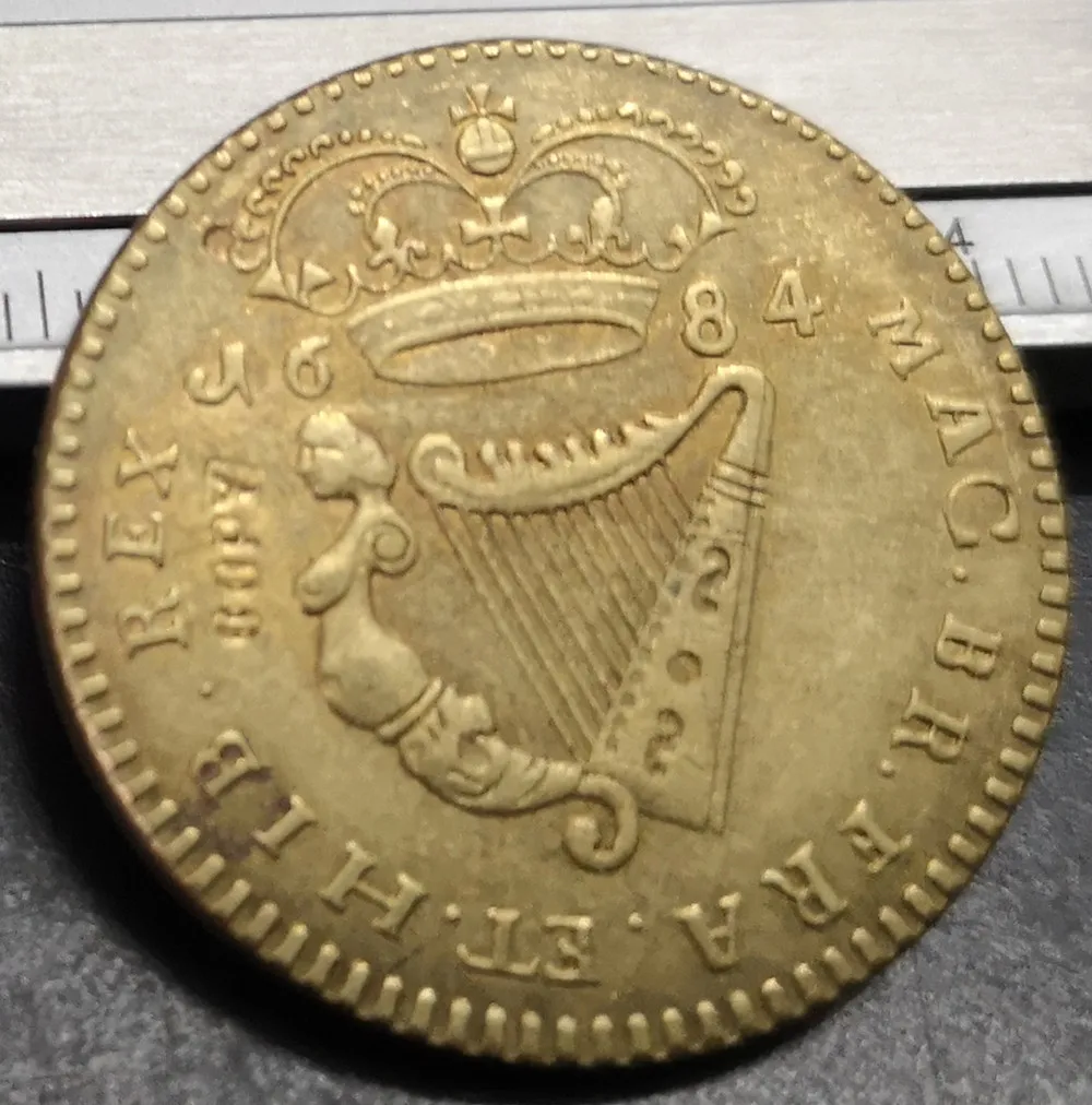 

1684 Ireland 1/2 Penny-Charles II small letters Copper Copy Coin 27mm