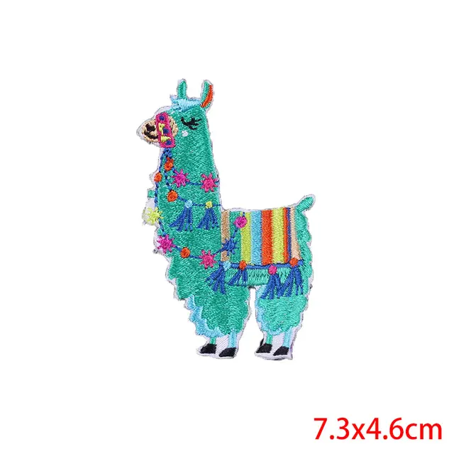Prajna-parches bordados de dibujos animados de ovejas y alpacas, parche de tela aplique, pegatinas en la ropa a rayas Prajna-parches bordados de dibujos animados de ovejas y alpacas, parche de tela aplique, pegatinas en la ropa a rayas