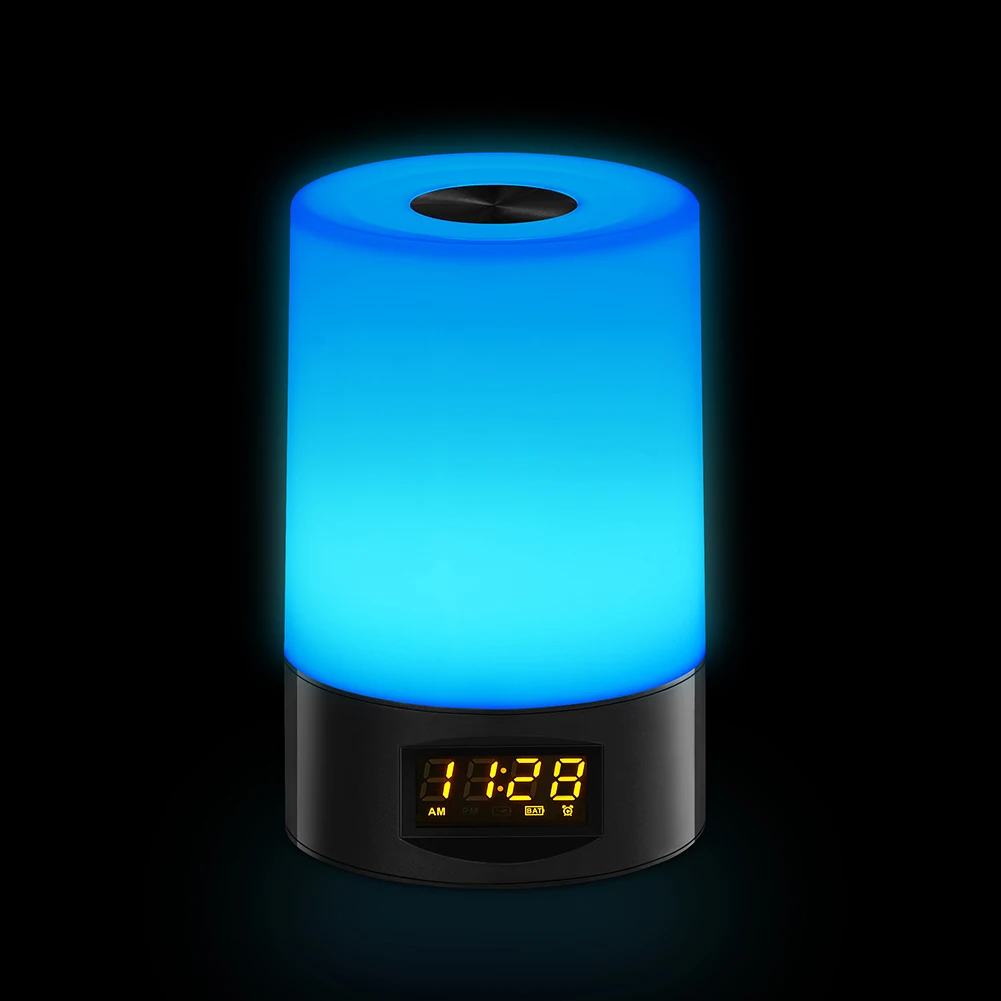 

Wake Up Sunrise Natural Light Sound Alarm Clock LED Adjustable Touch Control Reading Camping RGB Color Desk Light