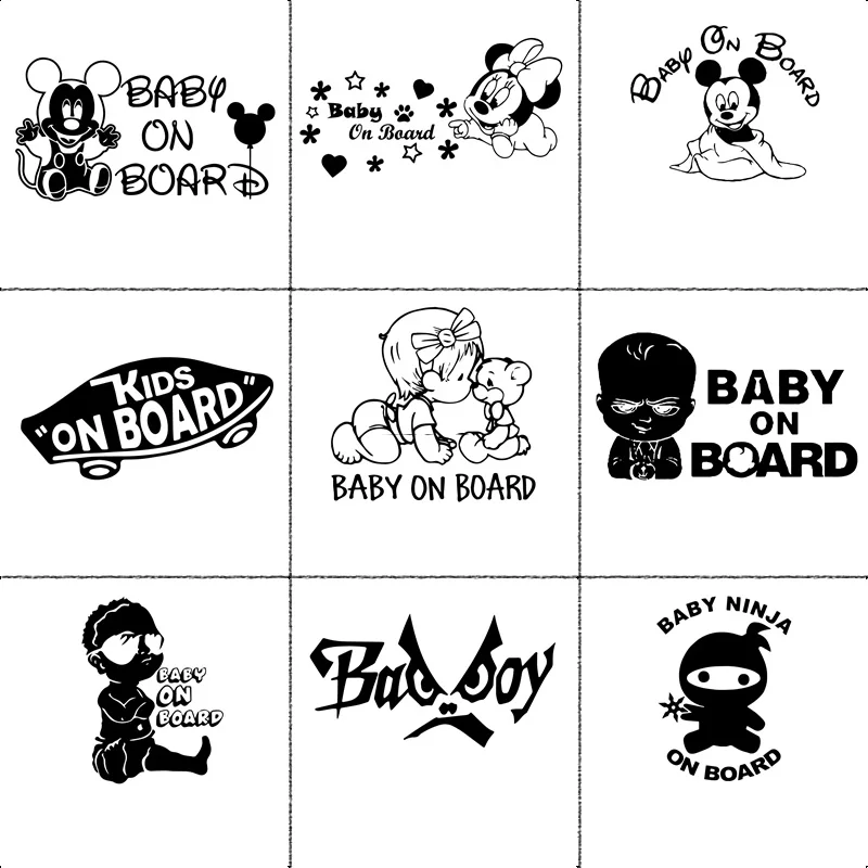 10 Kinds Of Baby On Board Car Sticker Creative Vinyl Stickers On Car Decals Window Sticker Car-Styling Decal