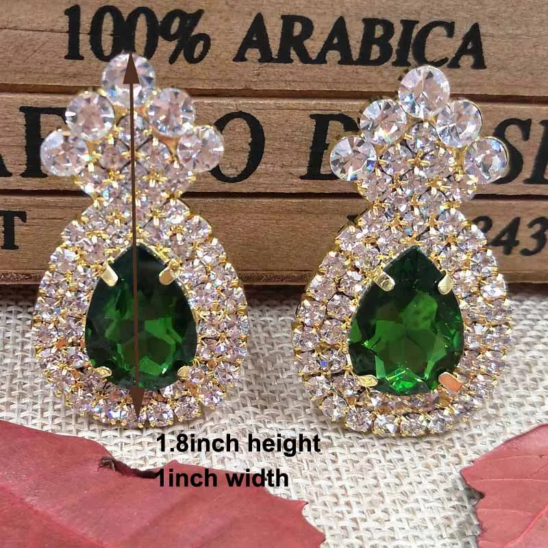 Серьги zerongE женские золотые зеленые прозрачные желтые красные королевские синие
