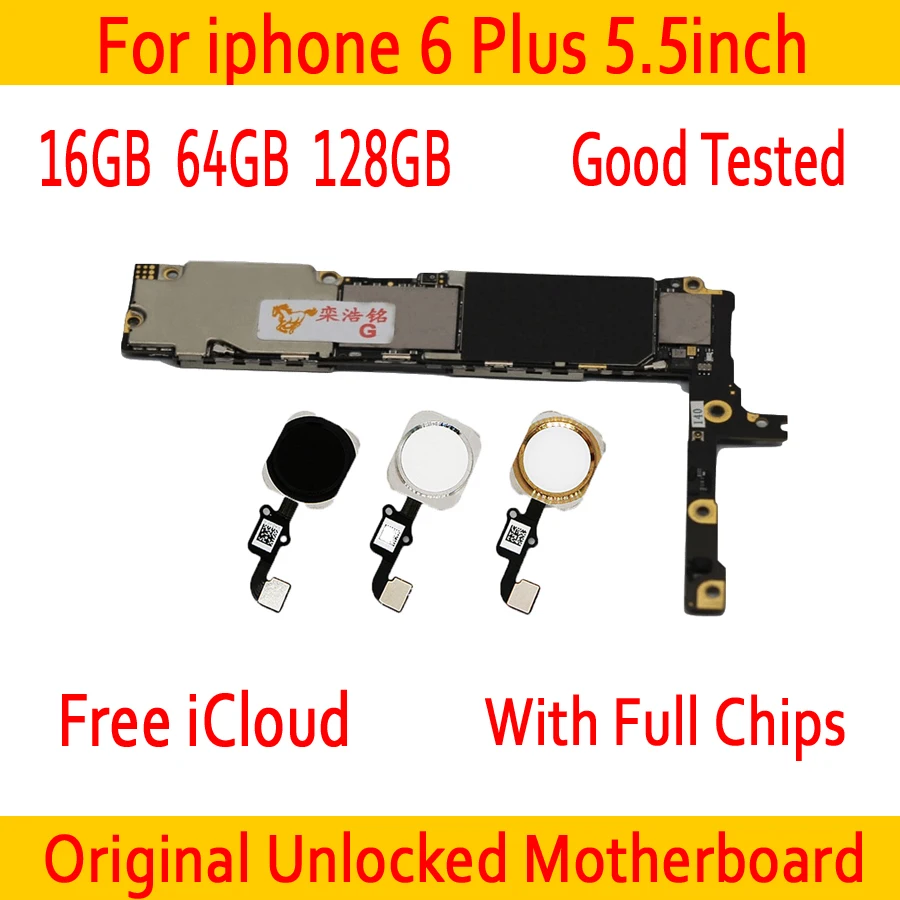 

Full unlocked for iphone 6 Plus Motherboard With Touch ID/without Touch ID,Original for iphone 6 Plus Mainboard.Free iCloud