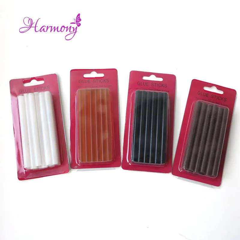 12pcs 0.78*10 cm Keratin Glue Sticks,fusion glue, brown, amber, black and white colors in stock optional