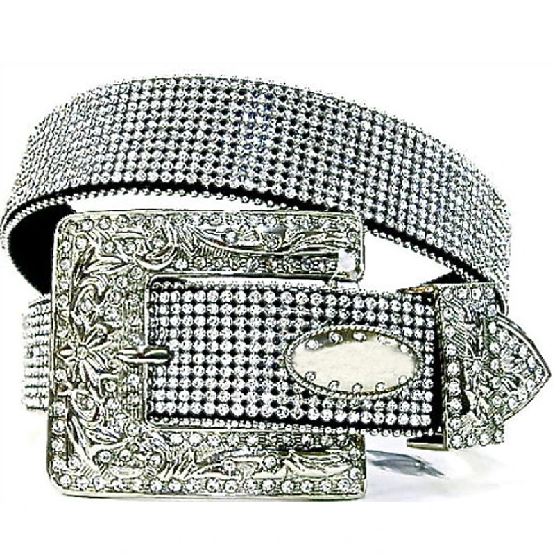 Cowgirl western bling bling square rhinestone buckle rodeo fashion