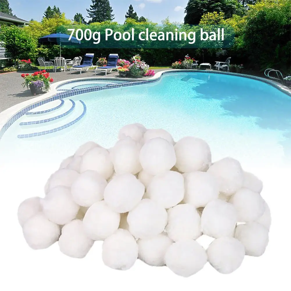 700g White Pool Cleaning Filter Balls Water Treatment Reusable Filterlight high strength durable swimming pool cleaning