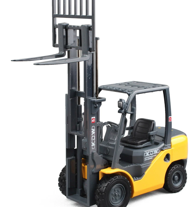 Alloy Diecast 1:20 Forklift Diecast Model Toy Children Gifts Two-Position Mast Raises and Lowers Simulated Light Forklift Model