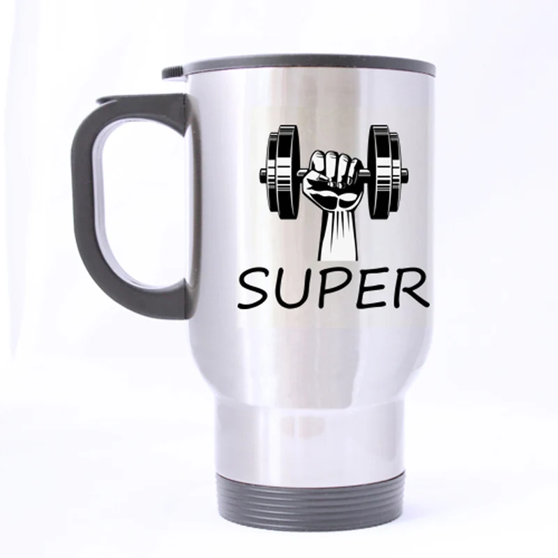 Luxury Smart super gym Custom Design Silver Travel Mug Sports Bottle