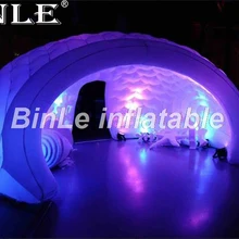 Популярные творческие 5,5 м вечерние используются надувные led Купол белый события иглу купольная палатка open air надувные беседка для дискотек