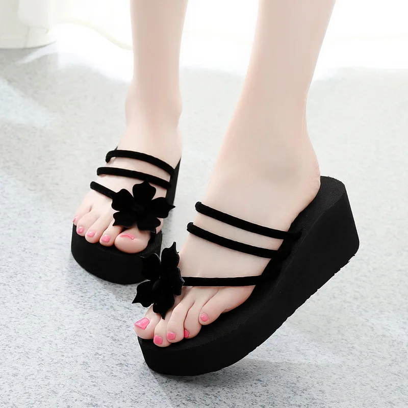

Summer Women Flip Flops Slippers High Heel Platform Wedge Thick Beach Casual Thong Sandals Shoes MUG88