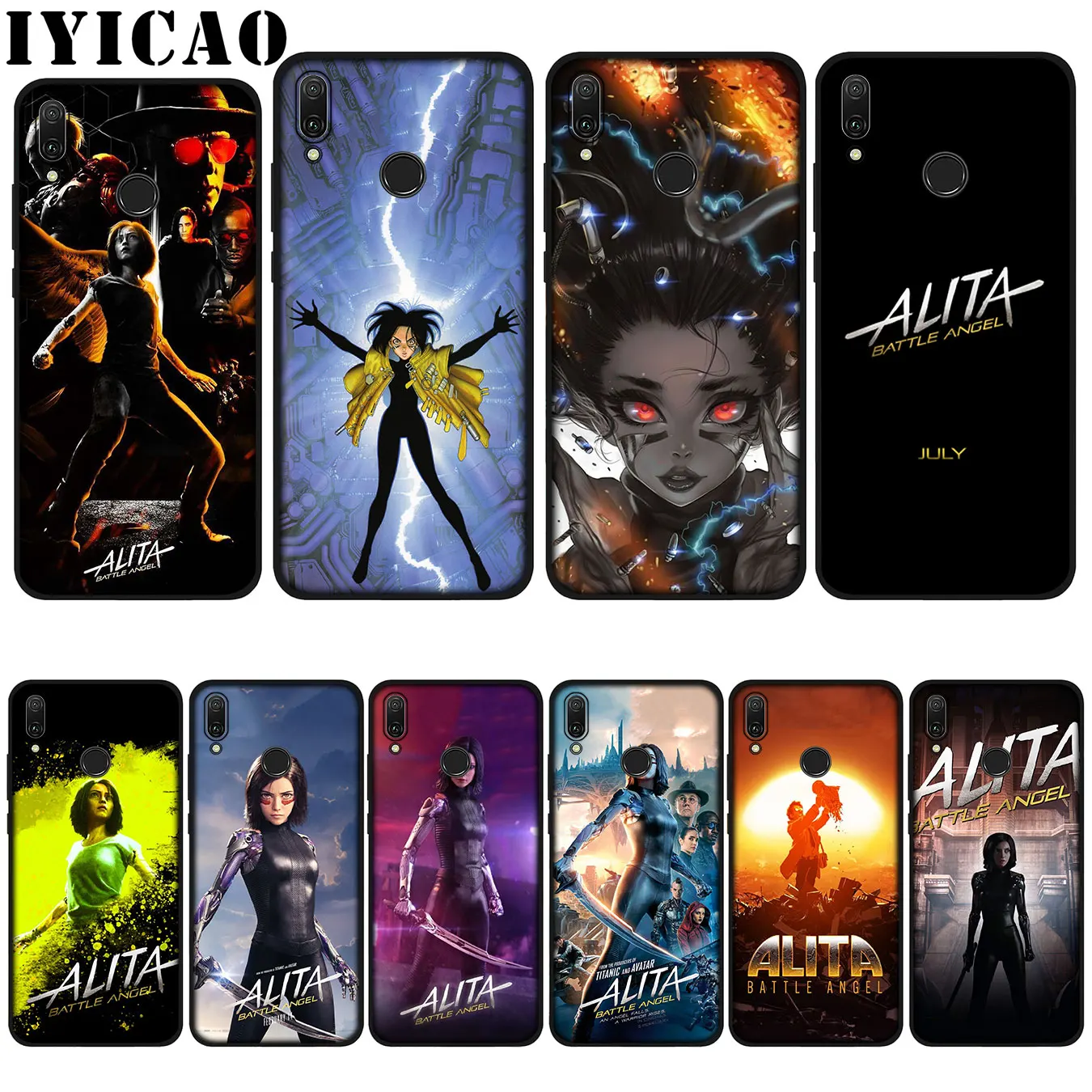 Мягкий чехол IYICAO Alita с ангелом битвы для Huawei P20 Pro P10 P8 P9 P30 Lite Mini 2017 P Smart 2019