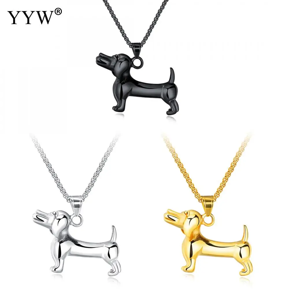 

YYW Men Jewelry Stainless Steel Necklace 3 Colors Punk Dog Pendant Mens Necklaces & Pendants Hip Hop Jewelry For Male Gifts