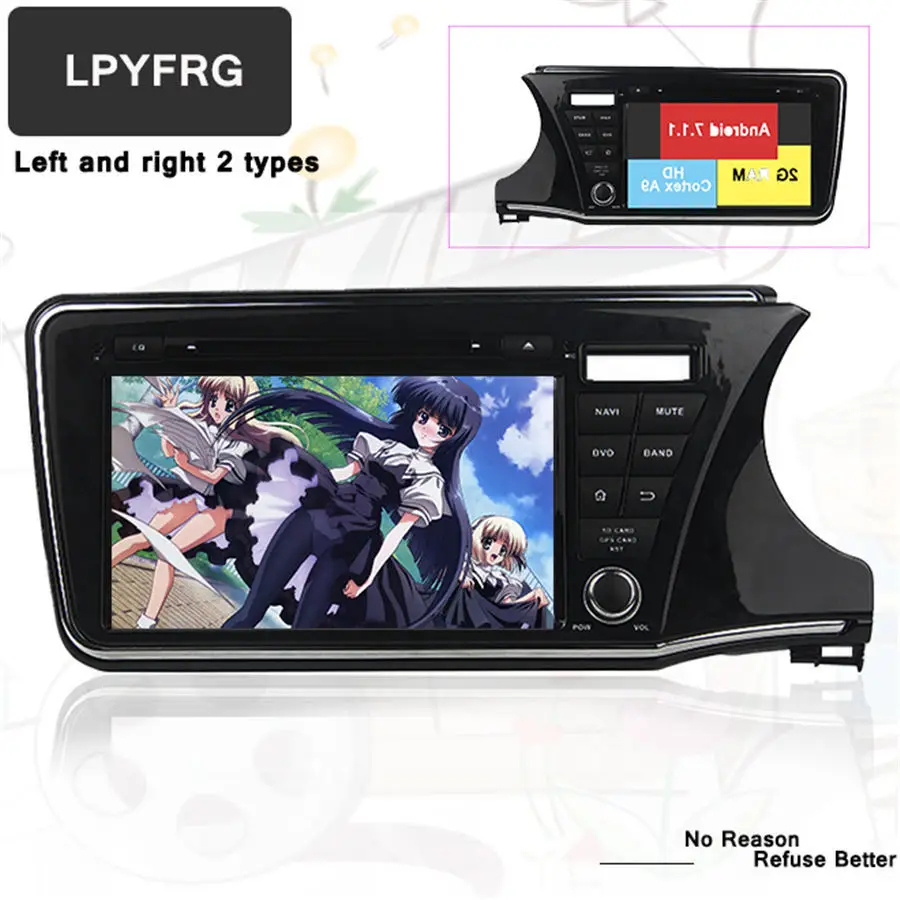 

2GB RAM 9 inch 2 din Android 7.1 Car Radio DVD player GPS For Honda City 2014 2015-17 Multimedia Navigation Head Device With DAB