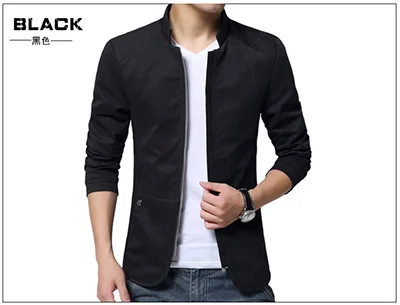 HCXY,, фирменная новинка, осенняя мужская Повседневная Деловая куртка, пальто, мужская мода, стирается, чистый хлопок, куртки, мужские пальто, размер M-5XL - Цвет: Black