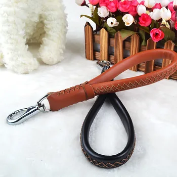 

1 PC New Leather Dog Collars And Leashes High Quality Short Pet Leash Belt Traction Rope For Dogs Breed Accessories