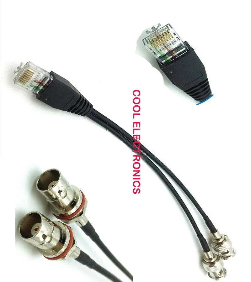 10 шт. 50 см 2 BNC штекер к RJ45 Штекерный разъем адаптера Тестовый Кабель
